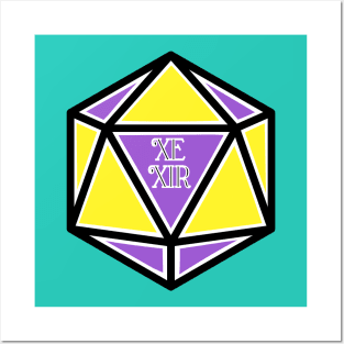 Nonbinary Pronoun Pride D20 Xe/Xir Posters and Art